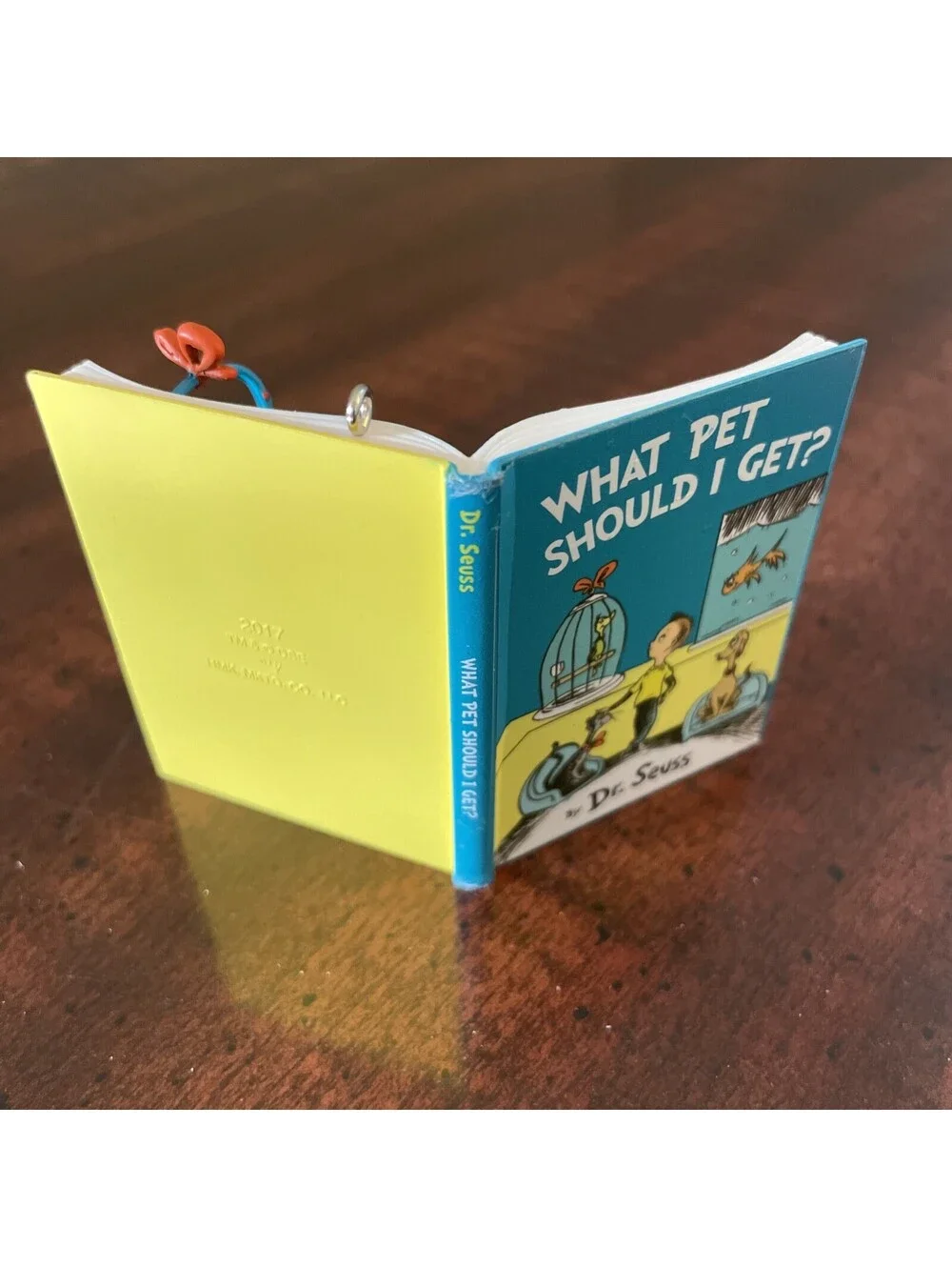2017 Hallmark DR SEUSS - WHAT PET SHOULD I GET? Ornament Open Book Scene